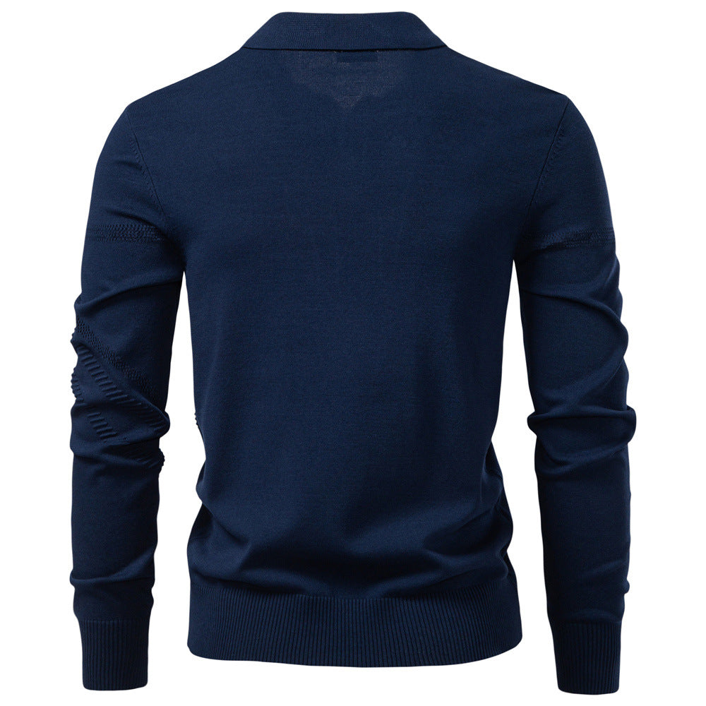 Jacquard V-Neck Knit Sweater