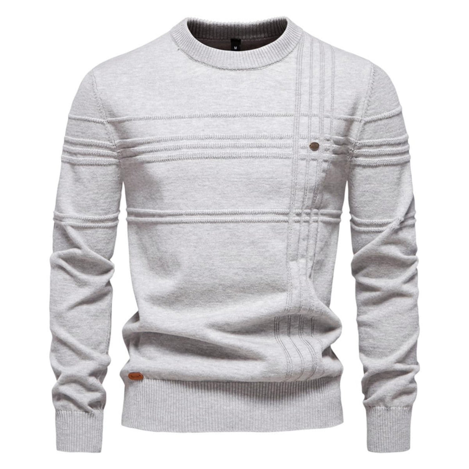 Men's Crosshatch Crew Neck Knit Sweater