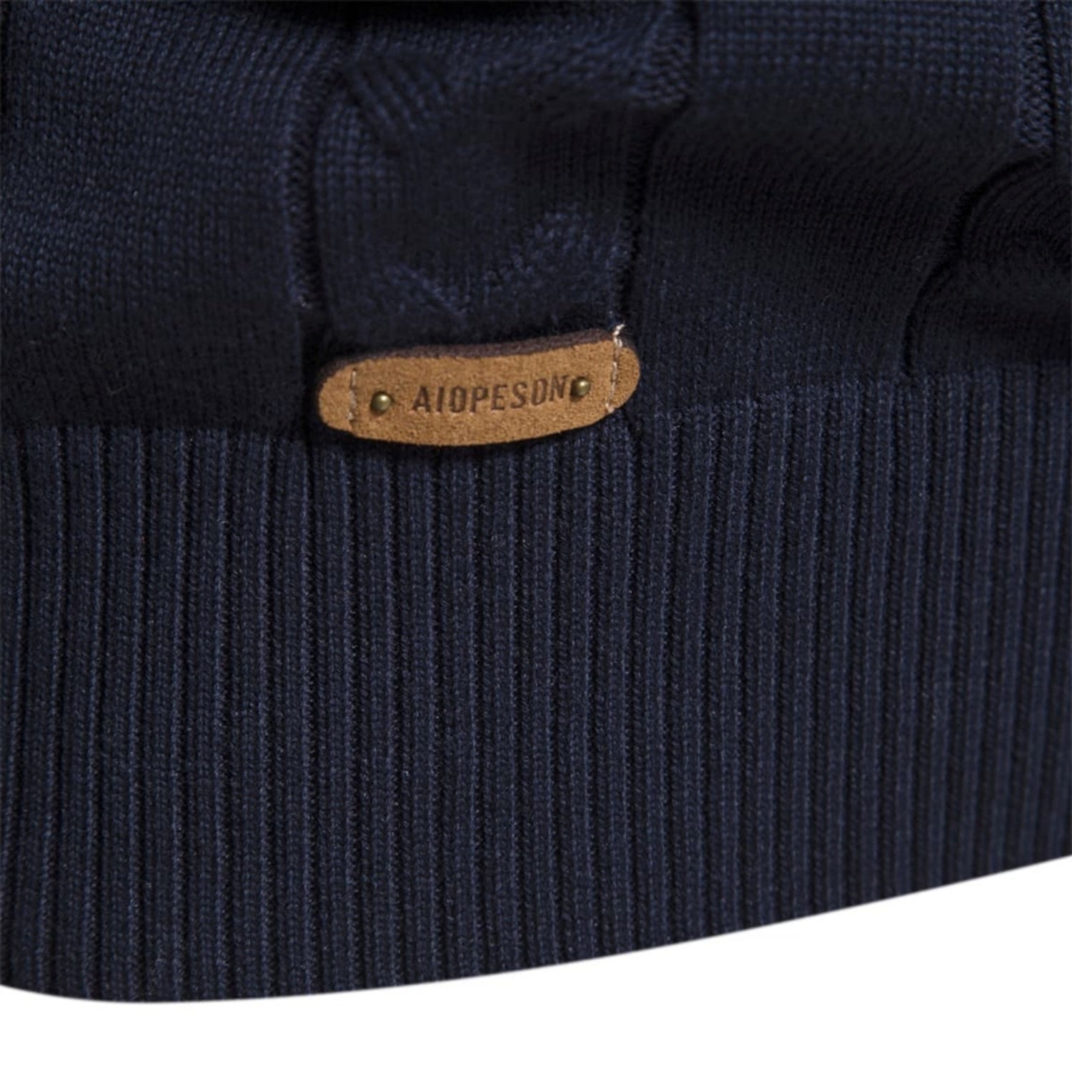 Men's Stand Collar Half-Zip Knit Sweater
