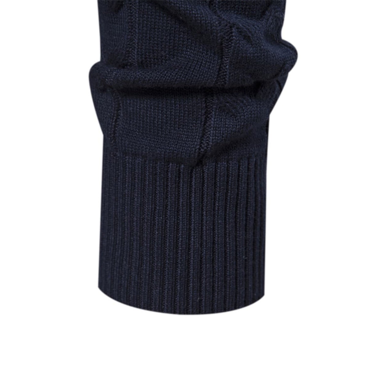 Men's Stand Collar Half-Zip Knit Sweater
