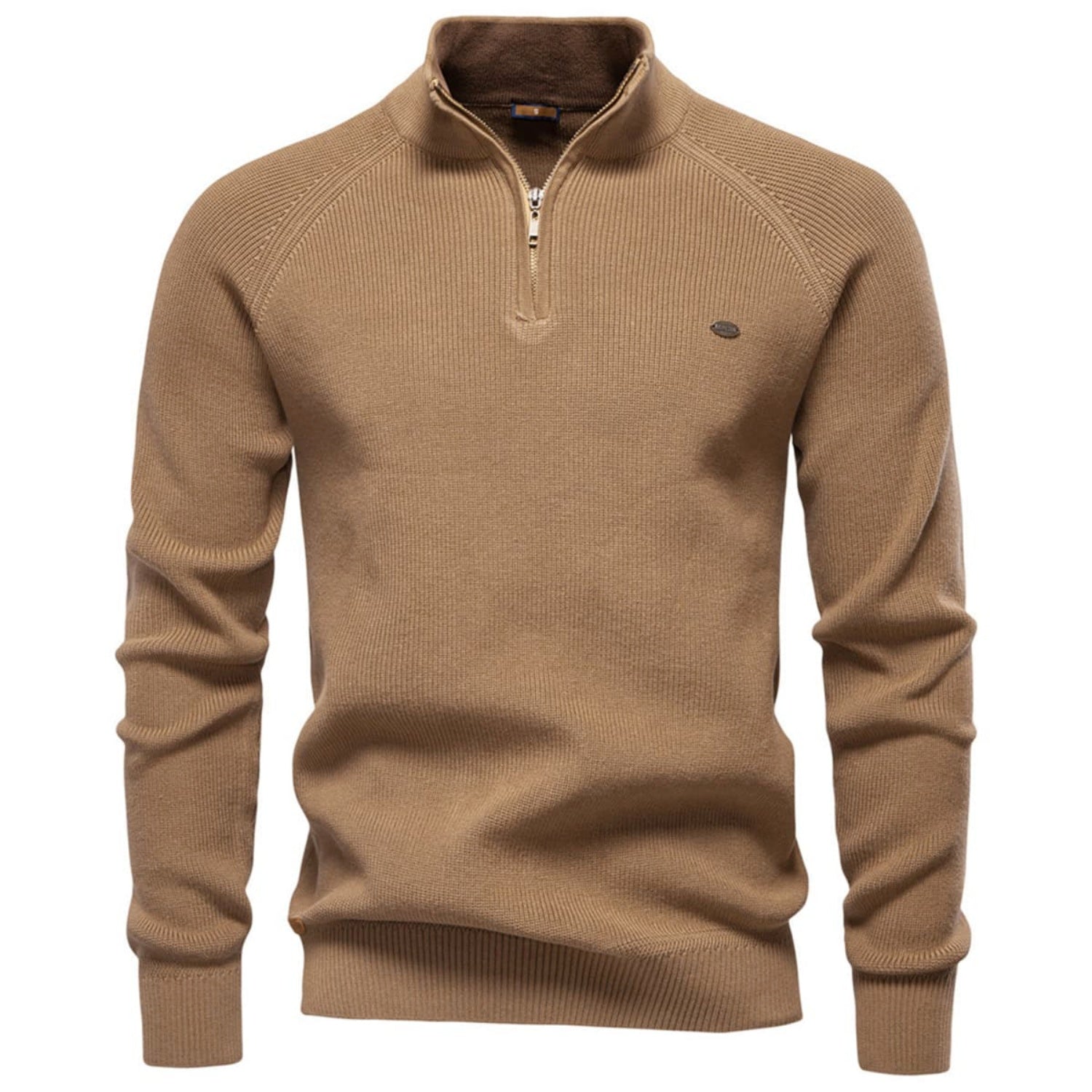 Men's Half-Zip Collar Cotton Sweater