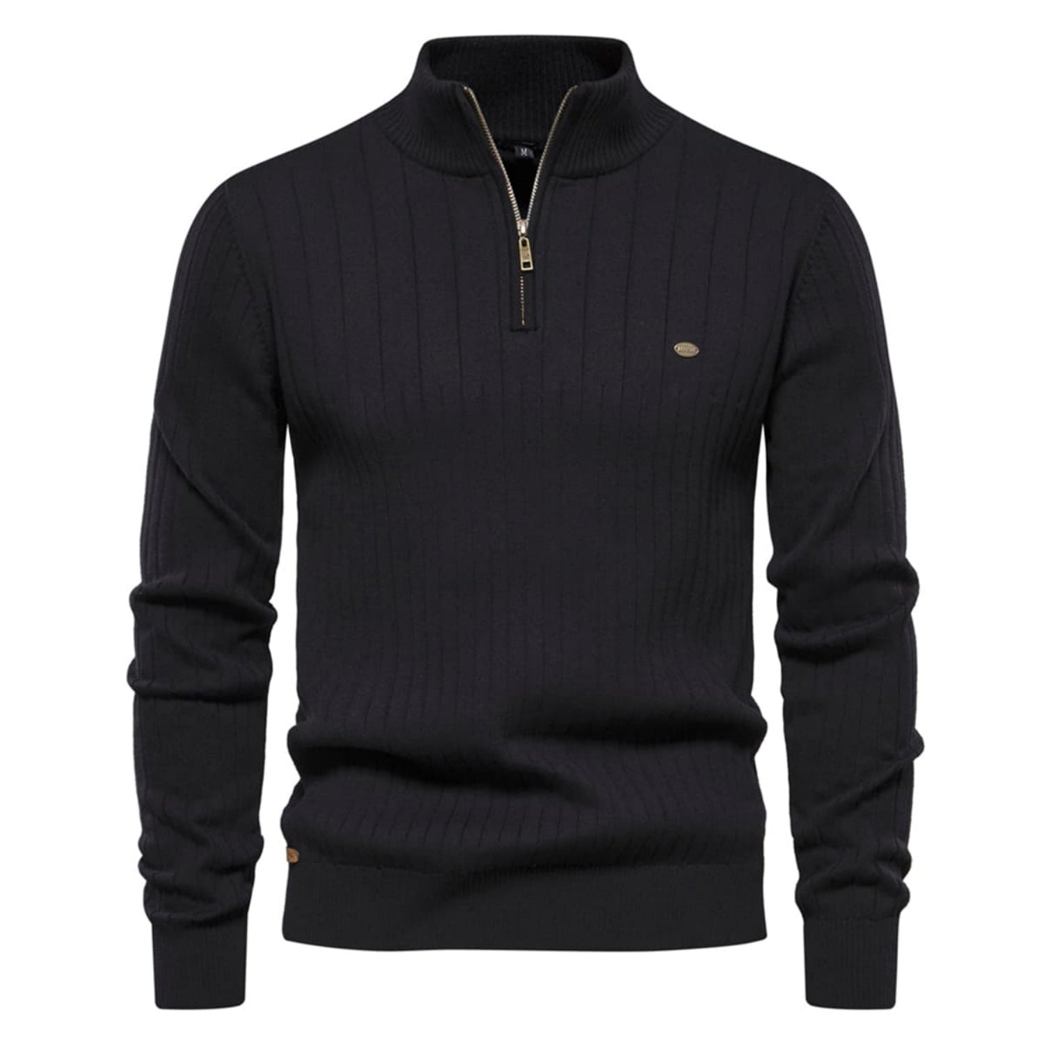 Men’s Half-Zip Striped Knit Sweater
