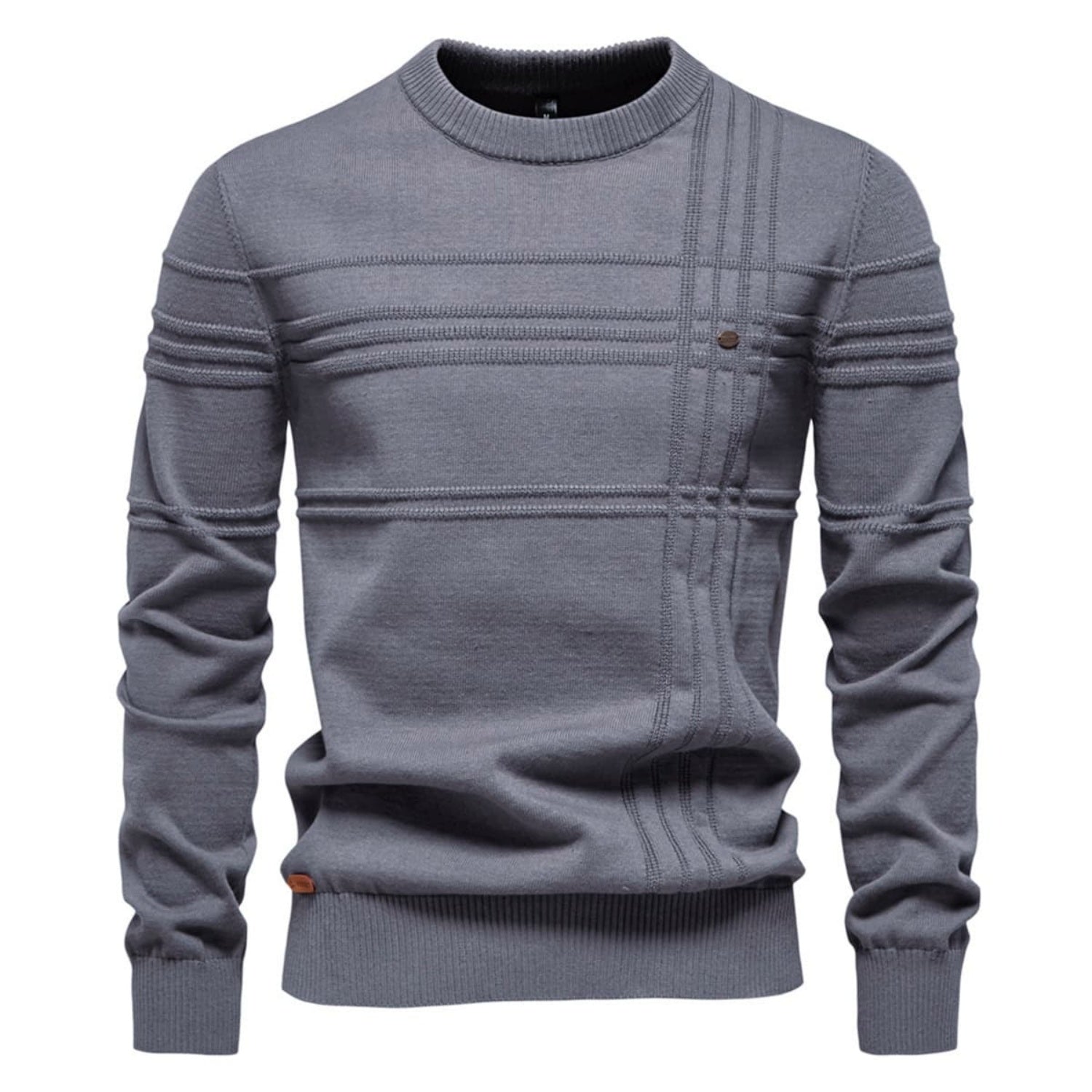 Men's Crosshatch Crew Neck Knit Sweater