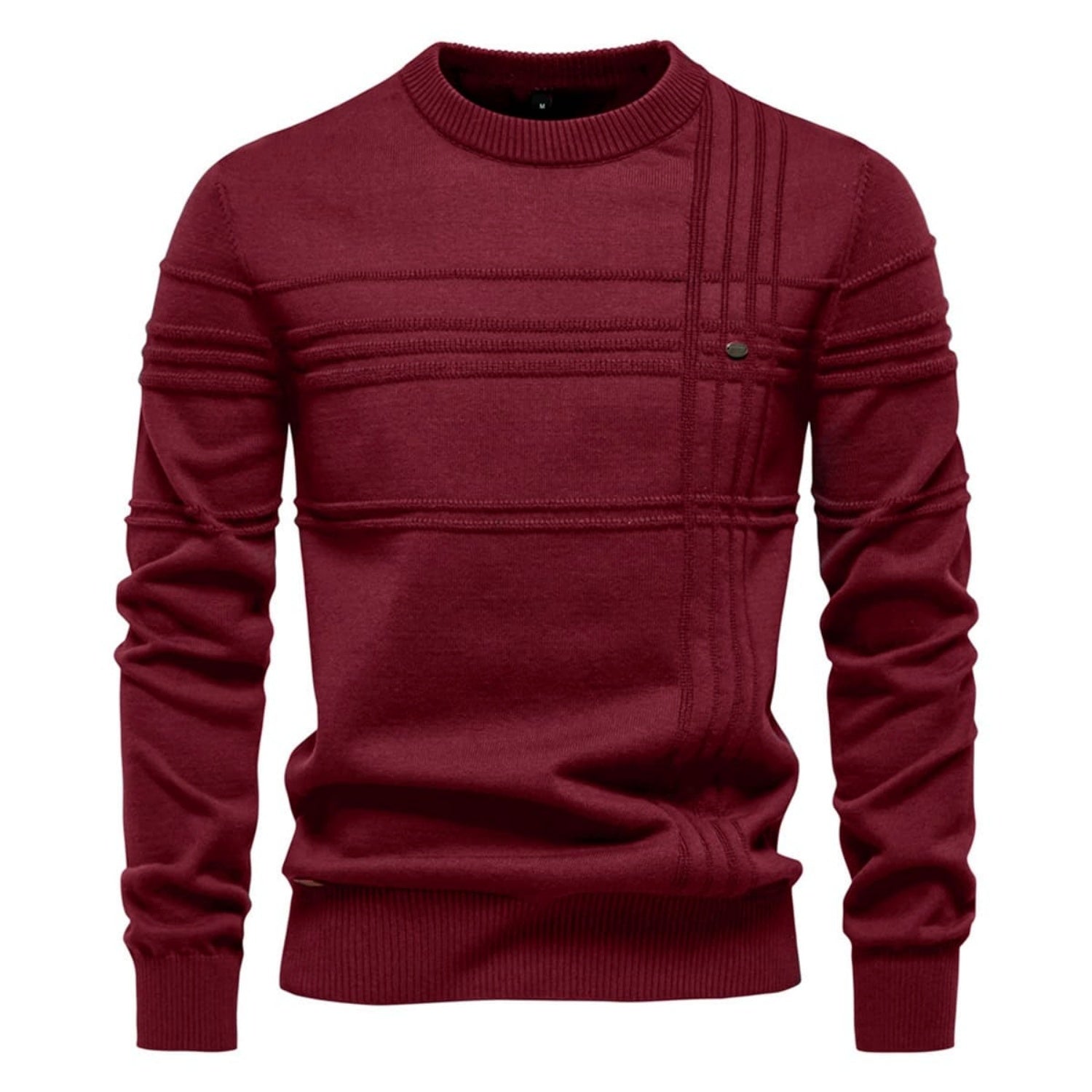 Men's Crosshatch Crew Neck Knit Sweater